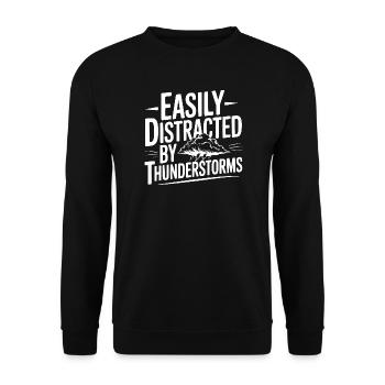 Facilement distrait par les orages - Sweat-shirt Unisexe - noir - Devant - Alina (178cm) & Michal (187cm)