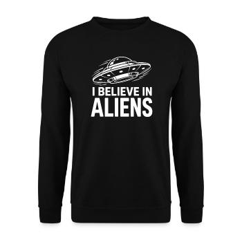 I Believe in Aliens  - Unisex Sweatshirt - black - Front - Alina (178cm) & Michal (187cm)