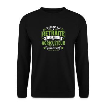 Je suis pas à la retraite je suis agriculteur - Sweat-shirt Unisexe - noir - Devant - Alina (178cm) & Michal (187cm)