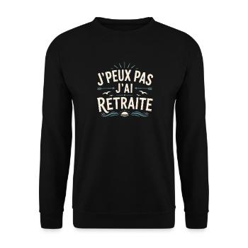 I can't I retired - Unisex Sweatshirt - black - Front - Alina (178cm) & Michal (187cm)