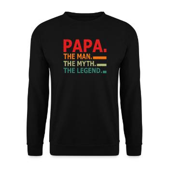 Légende du mythe de Papa l’Homme - Sweat-shirt Unisexe - noir - Devant - Alina (178cm) & Michal (187cm)