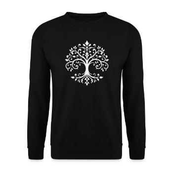 Tree of Life Ornament - Unisex Sweatshirt - black - Front - Alina (178cm) & Michal (187cm)