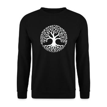 Tree of Life Silhouette Circle - Unisex Sweatshirt - black - Front - Alina (178cm) & Michal (187cm)