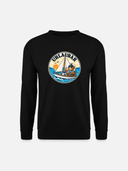 URLAUBÄR – Bär auf Segelurlaub - Unisex Pullover - Schwarz