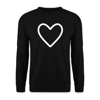 Herz – Symbol für Liebe & Verbundenheit - Unisex Pullover - Schwarz - Vorne - Alina (178cm) & Michal (187cm)