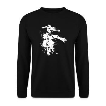Rollschuh Mädchen Streetart - Unisex Pullover - Schwarz - Vorne - Alina (178cm) & Michal (187cm)