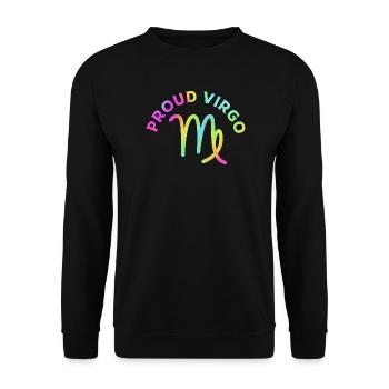 Sternzeichen Jungfrau - Unisex Pullover - Schwarz - Vorne - Alina (178cm) & Michal (187cm)