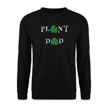 Plant Dad – Crazy Plant Guy - Unisex Pullover - Schwarz - Vorne - Alina (178cm) & Michal (187cm)