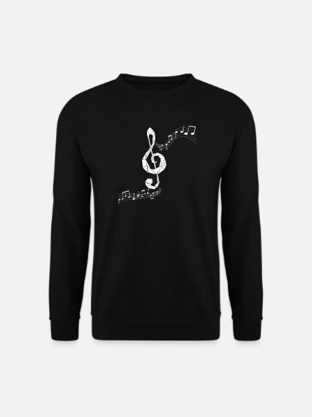 Schwebender Notenschlüssel - Unisex Pullover - Schwarz