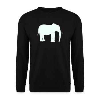 Elefant Silhouette - Unisex Pullover - Schwarz - Vorne - Alina (178cm) & Michal (187cm)