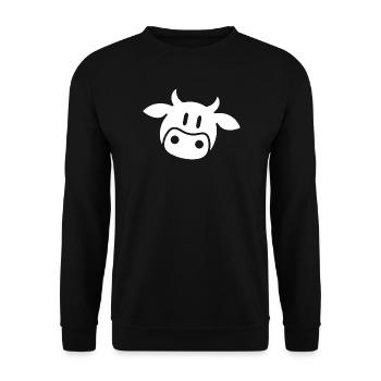 Weiße Kuh Silhouette Bauernhof Landleben - Unisex Pullover - Schwarz - Vorne - Alina (178cm) & Michal (187cm)