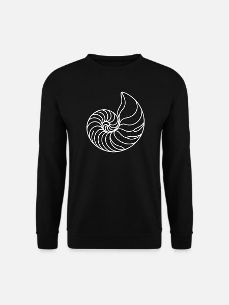 Spirale Muschel Linienkunst - Unisex Pullover - Schwarz