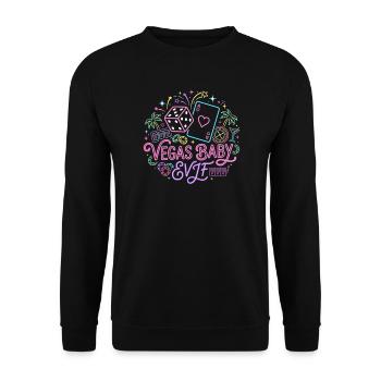 Vegas Baby Neon - Unisex Pullover - Schwarz - Vorne - Alina (178cm) & Michal (187cm)