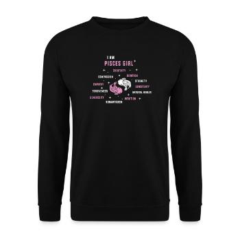 Sternzeichen Fische - Unisex Pullover - Schwarz - Vorne - Alina (178cm) & Michal (187cm)