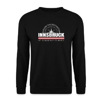 Innsbruck - Unisex Pullover - Schwarz - Vorne - Alina (178cm) & Michal (187cm)