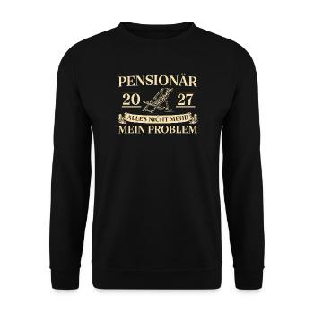Pensionär 2027 Ruhestand Liegestuhl Pension - Unisex Pullover - Schwarz - Vorne - Alina (178cm) & Michal (187cm)