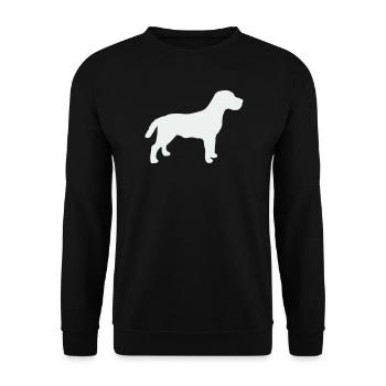 Hundesilhouette Pastelllinie - Unisex Pullover - Schwarz - Vorne - Alina (178cm) & Michal (187cm)