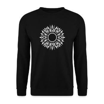 Mittsommer Sonne – Tribal Boho Symbol - Unisex Pullover - Schwarz - Vorne - Alina (178cm) & Michal (187cm)