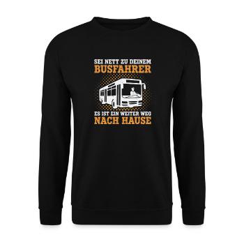 Linienbus Busfahrer Schulbus Busfahrerin Bus - Unisex Pullover - Schwarz - Vorne - Alina (178cm) & Michal (187cm)