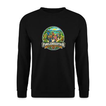 Familienradtour – Zusammen rollt’s besser - Unisex Pullover - Schwarz - Vorne - Alina (178cm) & Michal (187cm)