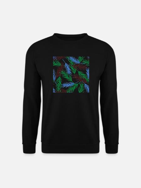 Farbige Blattzweige Muster - Unisex Pullover - Schwarz