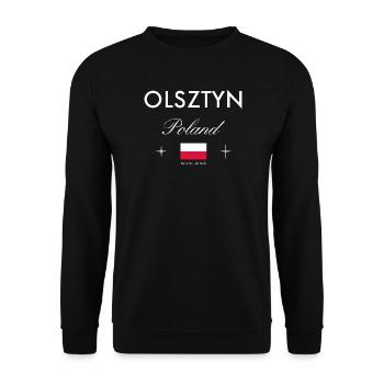 Allenstein Polen Koordinaten Reise Souvenir - Unisex Pullover - Schwarz - Vorne - Alina (178cm) & Michal (187cm)