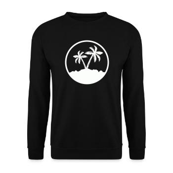 Palm Insel Silhouette - Unisex Pullover - Schwarz - Vorne - Alina (178cm) & Michal (187cm)