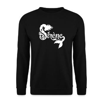 Meerjungfrau Calligram - Unisex Pullover - Schwarz - Vorne - Alina (178cm) & Michal (187cm)
