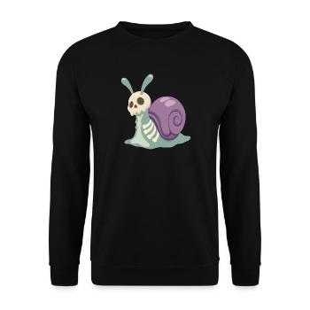 Skelett-Goth-Schnecke - Unisex Pullover - Schwarz - Vorne - Alina (178cm) & Michal (187cm)