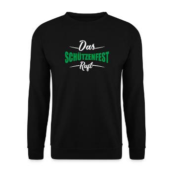 Das Schützenfest ruft / Schützenbruder Verein - Unisex Pullover - Schwarz - Vorne - Alina (178cm) & Michal (187cm)