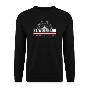 St. Wolfgang - Unisex Pullover - Schwarz - Vorne - Alina (178cm) & Michal (187cm)