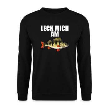 Leck Mich Am Barsch - Unisex Pullover - Schwarz - Vorne - Alina (178cm) & Michal (187cm)