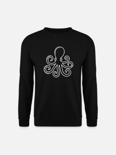 Swirly Oktopus Linienkunst - Unisex Pullover - Schwarz