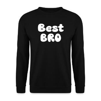 Bester Bruder Kontrast-Typografie Weiß - Unisex Pullover - Schwarz - Vorne - Alina (178cm) & Michal (187cm)