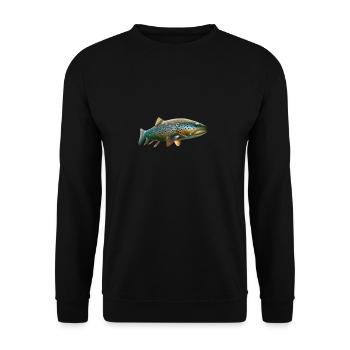 Forelle fischen - Unisex Pullover - Schwarz - Vorne - Alina (178cm) & Michal (187cm)