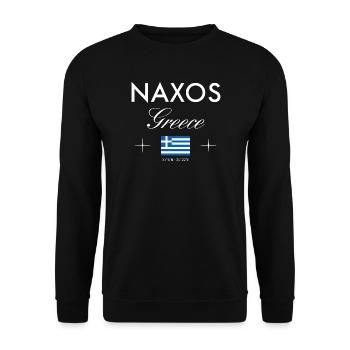 Naxos Griechenland Koordinaten Reise Souvenir - Unisex Pullover - Schwarz - Vorne - Alina (178cm) & Michal (187cm)