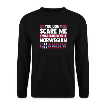 You don't scare me norwegian grandpa - Unisex Pullover - Schwarz - Vorne - Alina (178cm) & Michal (187cm)