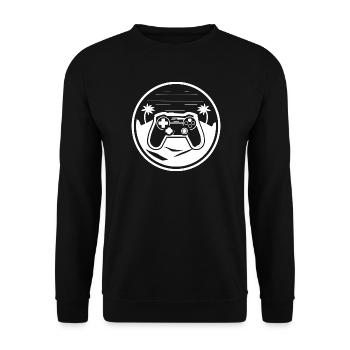 Gamepad Grafik - Unisex Pullover - Schwarz - Vorne - Alina (178cm) & Michal (187cm)