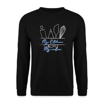 Meine Küche, Meine Regeln Skizze - Unisex Pullover - Schwarz - Vorne - Alina (178cm) & Michal (187cm)