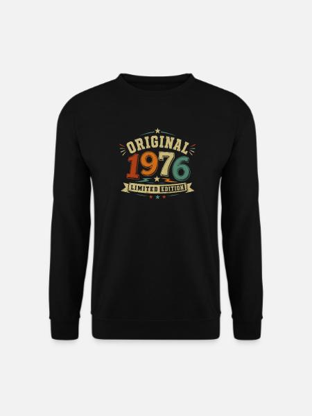 Originaler Vintage-Retro-Geburtstag von 1976 - Unisex Pullover - Schwarz