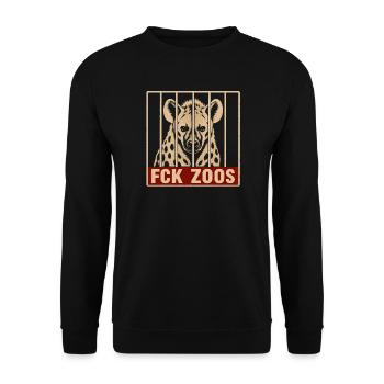 FCK Zoos Hyäne - Unisex Pullover - Schwarz - Vorne - Alina (178cm) & Michal (187cm)