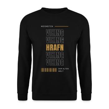 Wikinger - Nordic Typography - Unisex Pullover - Schwarz - Vorne - Alina (178cm) & Michal (187cm)