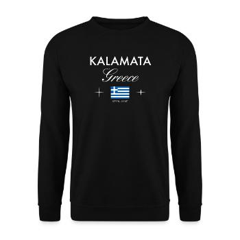 Kalamata Griechenland Koordinaten Reise Souvenir - Unisex Pullover - Schwarz - Vorne - Alina (178cm) & Michal (187cm)