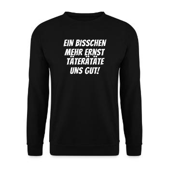 Lustiges Design - Unisex Pullover - Schwarz - Vorne - Alina (178cm) & Michal (187cm)