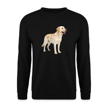 Beige Labrador im Profil - Unisex Pullover - Schwarz - Vorne - Alina (178cm) & Michal (187cm)