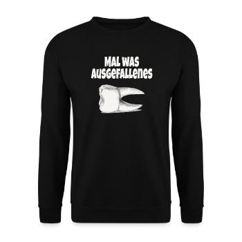 Mal was Ausgefallenes – Lustiger Zahn - Unisex Pullover - Schwarz - Vorne - Alina (178cm) & Michal (187cm)