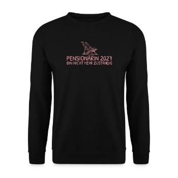 Pensionärin 2027 Nicht mehr zuständig Pension - Unisex Pullover - Schwarz - Vorne - Alina (178cm) & Michal (187cm)