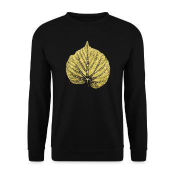 Blatt Linde / Lindenblatt - Natur & Wald 2 - Unisex Pullover - Schwarz - Vorne - Alina (178cm) & Michal (187cm)