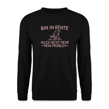 Rente Liegestuhl Abschiedsgeschenk Kollegin - Unisex Pullover - Schwarz - Vorne - Alina (178cm) & Michal (187cm)