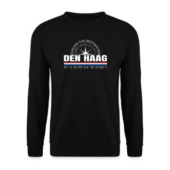 Den Haag - Unisex Pullover - Schwarz - Vorne - Alina (178cm) & Michal (187cm)